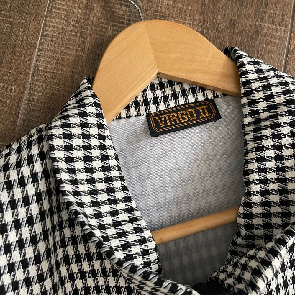 Virgo III VTG 70's Retro Gingham Checkered Short Sleeves Women's Dress 10 - Picture 4 of 9